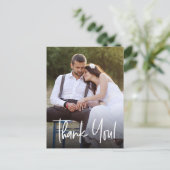 Eenvoudige aangepaste bruiloft foto's Handletterin Briefkaart (Staand voorkant)