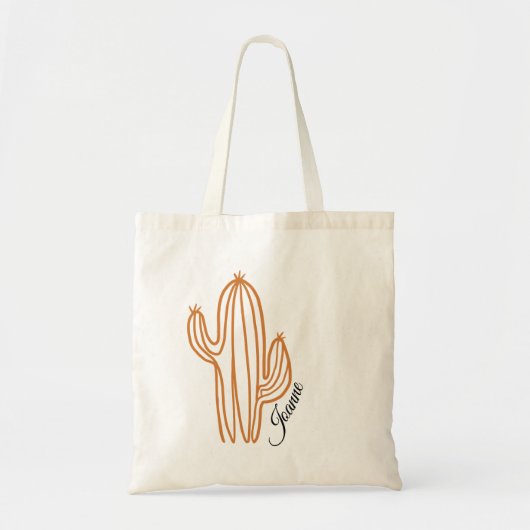 Eenvoudige aangepaste Cactus woestijn-naam Tote Bag (Voorkant)