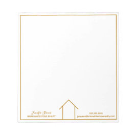 Eenvoudige aangepaste Chic Gold Realtor voor onroe Notitieblok
