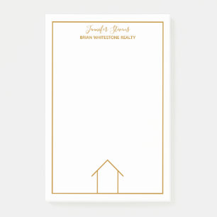 Eenvoudige aangepaste Chic Gold Realtor voor Real  Post-it® Notes