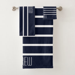 Eenvoudige Aangepaste Chic Zeevaart Gestreept Week Bad Handdoek