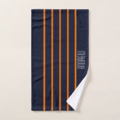 Eenvoudige Aangepaste Chic Zeevaart Oranje Gestree Bad Handdoek (Handdoek)