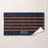 Eenvoudige Aangepaste Chic Zeevaart Oranje Gestree Bad Handdoek (Handdoek)