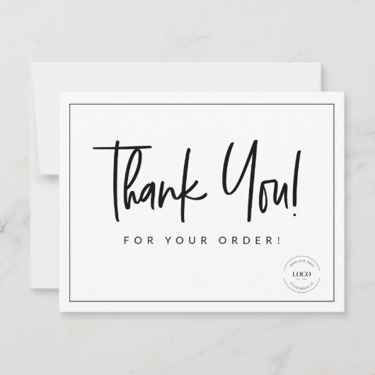 Eenvoudige aangepaste couponcode Zakelijke Logo Bedankkaart (Voorkant)