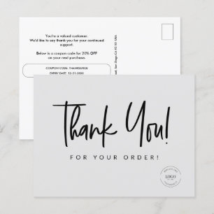 Eenvoudige aangepaste couponcode Zakelijke Logo Briefkaart