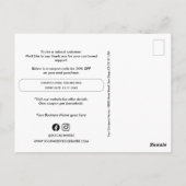 Eenvoudige aangepaste couponcode Zakelijke Logo Briefkaart (Achterkant)