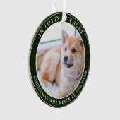Eenvoudige Aangepaste Dierenherdenkings Kerstbal Ornament (voorkant)