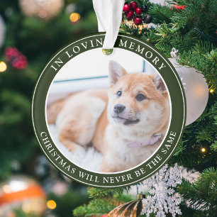 Eenvoudige Aangepaste Dierenherdenkings Kerstbal Ornament