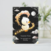 Eenvoudige Aangepaste Eend Verjaardag Bedankkaart (Staand voorkant)