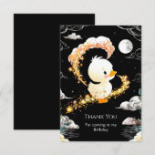 Eenvoudige Aangepaste Eend Verjaardag Bedankkaart (Voorkant / Achterkant)