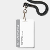 Eenvoudige aangepaste evenementen All Access VIP-b Badge (Achterkant met lanyard)