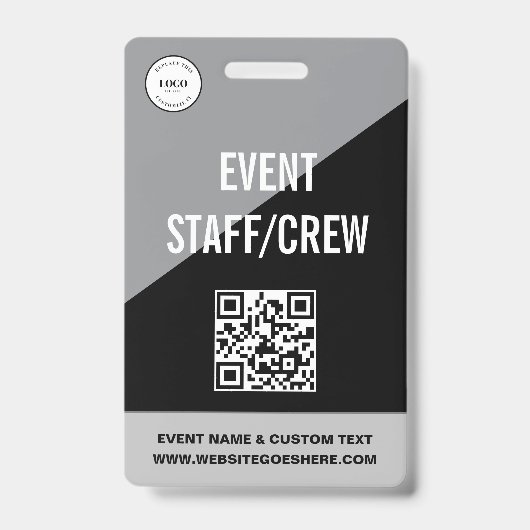 Eenvoudige aangepaste evenementen personeel bemann badge (Voorzijde)