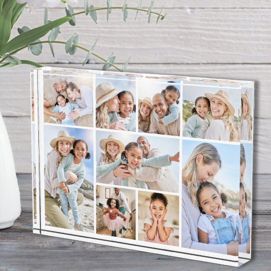 Eenvoudige Aangepaste Familie Fotocollage Fotoblokken