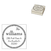 Eenvoudige aangepaste familie ronde retour adres s rubberstempel (Gestempeld)