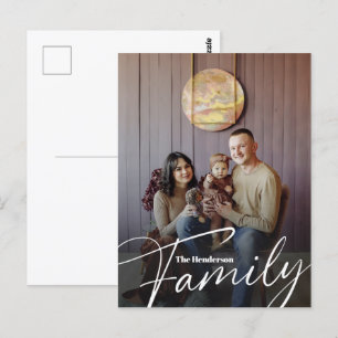 Eenvoudige aangepaste familiefoto briefkaart