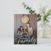 Eenvoudige aangepaste familiefoto briefkaart (Staand voorkant)