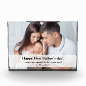 Eenvoudige aangepaste familiefoto eerste Vaderdag Fotoblokken (Voorkant)