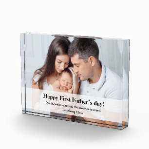 Eenvoudige aangepaste familiefoto eerste Vaderdag Fotoblokken