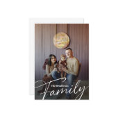 Eenvoudige Aangepaste Familiefoto Kaart (Voorkant / Achterkant in situ)