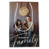 Eenvoudige aangepaste familiefoto medium cadeauzakje (Voorkant)
