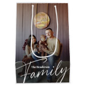 Eenvoudige aangepaste familiefoto medium cadeauzakje (Achterkant)