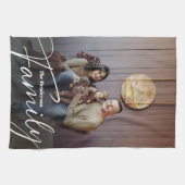 Eenvoudige aangepaste familiefoto theedoek (Horizontaal)