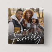 Eenvoudige aangepaste familiefoto vierkante button 5,1 cm (Voorkant)