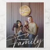 Eenvoudige aangepaste familiefoto wijn etiket (Enkel label)