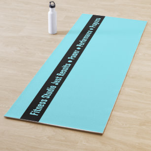 Eenvoudige aangepaste fitness tekst Zwart & Elektr Yogamat