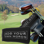 Eenvoudige aangepaste formulering zwart-wit putter golfheadcover<br><div class="desc">Eenvoudige zwart-witte putter hoofd cover voor u aan te passen met uw eigen woorden,  zoals uw bedrijfsnaam,  de naam van de golfer,  een tagline of uw golfclub,  bijvoorbeeld.</div>