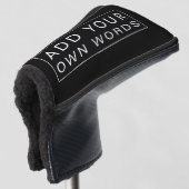 Eenvoudige aangepaste formulering zwart-wit putter golfheadcover (3/4 voorkant)