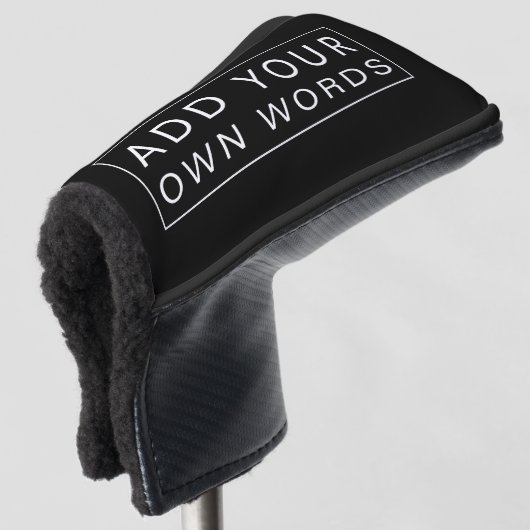 Eenvoudige aangepaste formulering zwart-wit putter golfheadcover (3/4 voorkant)
