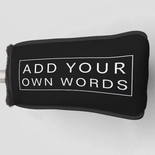 Eenvoudige aangepaste formulering zwart-wit putter golfheadcover (Voorkant)