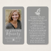 Eenvoudige aangepaste foto biddende handen Memoria Visitekaartje (Voorkant /achterkant)