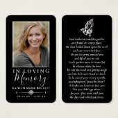 Eenvoudige aangepaste foto biddende handen Memoria Visitekaartje (Voorkant /achterkant)