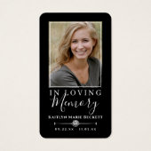 Eenvoudige aangepaste foto biddende handen Memoria Visitekaartje (Voorkant)