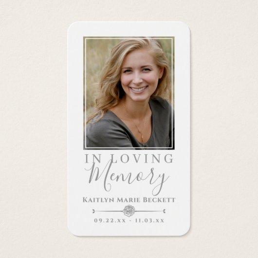 Eenvoudige aangepaste foto biddende handen Memoria Visitekaartje (Voorkant)