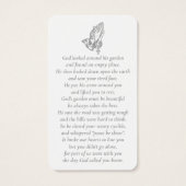 Eenvoudige aangepaste foto biddende handen Memoria Visitekaartje (Achterkant)