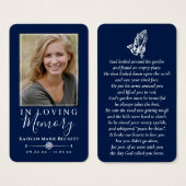 Eenvoudige aangepaste foto biddende handen Memoria Visitekaartje (Voorkant /achterkant)