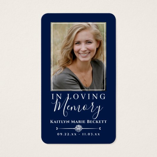 Eenvoudige aangepaste foto biddende handen Memoria Visitekaartje (Voorkant)