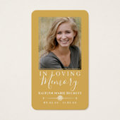 Eenvoudige aangepaste foto biddende handen Memoria Visitekaartje (Voorkant)