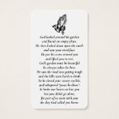 Eenvoudige aangepaste foto biddende handen Memoria Visitekaartje (Achterkant)