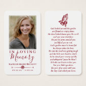 Eenvoudige aangepaste foto biddende handen Memoria Visitekaartje (Voorkant /achterkant)