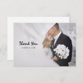 Eenvoudige aangepaste foto bruiloft dank u kaart (Voorkant / Achterkant)