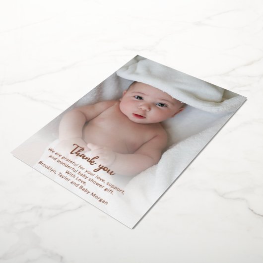 Eenvoudige, aangepaste foto! Dank je nieuwe Babydo Folie Uitnodiging (Gedraaid)