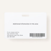 Eenvoudige aangepaste foto- en naamplaatje voor we badge (Achterkant)