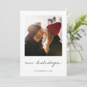 Eenvoudige, aangepaste foto feestdagenkaart (Staand voorkant)