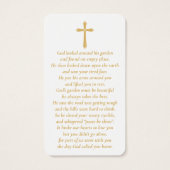 Eenvoudige, aangepaste foto-gelamineerde Memorial- Visitekaartje (Achterkant)