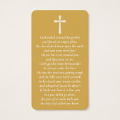 Eenvoudige, aangepaste foto-gelamineerde Memorial- Visitekaartje (Achterkant)