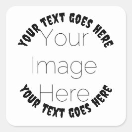 eenvoudige aangepaste foto gepersonaliseerd Hallow Vierkante Sticker